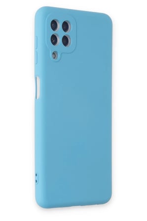 Samsung Galaxy A22 Uyumlu Kılıf Nano içi Kadife Silikon - Mavi