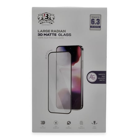 Apple iPhone 16 Pro Max Uyumlu Bilvis 3D Mat Cam Ekran Koruyucu