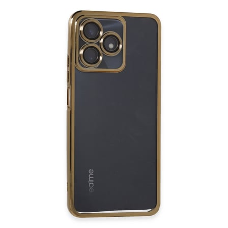 Realme C53 Uyumlu Kılıf Lensli Silikon - Gold