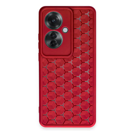 Oppo Reno 11F Uyumlu Kılıf Petek Silikon Kapak - Kırmızı
