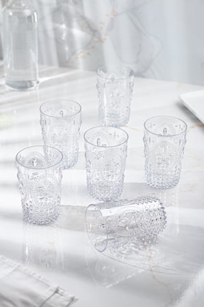 Akrilik Şeffaf Tekli Kısa Bardak & Su Meşrubat Kahve Yanı Bardağı 400 ml ( Cam Değildir )