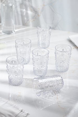 Akrilik Şeffaf Tekli Kısa Bardak & Su Meşrubat Kahve Yanı Bardağı 400 ml ( Cam Değildir )