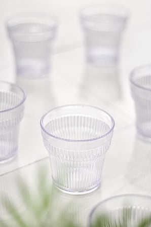 Akrilik Şeffaf Tekli Kısa Bardak & Su Meşrubat Kahve Yanı Bardağı 300 ml ( Cam Değildir )
