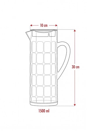 Arkilik Allegra 1,5 Lt Aquamarin Sürahi (Buzdolabı Kapak Rafına Sığar)