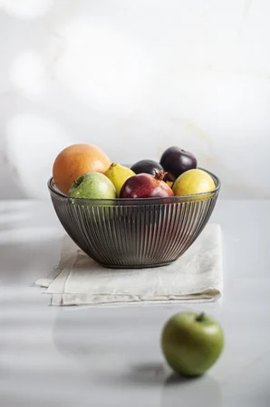 Akrilik Barok Füme Büyük Kare Meyve & Salata Kasesi & Karıştırma Kabı / 3,3 Lt (CAM DEĞİLDİR)