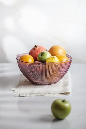 Akrilik Barok Mürdüm Büyük Kare Meyve & Salata Kasesi & Karıştırma Kabı / 3,3 Lt (CAM DEĞİLDİR)