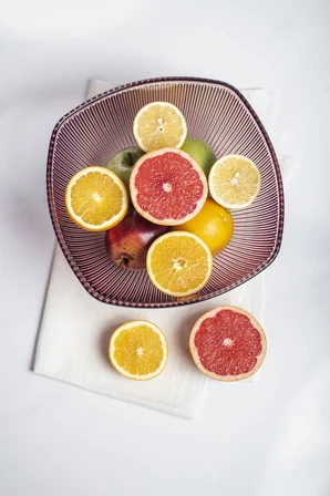 Akrilik Barok Mürdüm Büyük Kare Meyve & Salata Kasesi & Karıştırma Kabı / 3,3 Lt (CAM DEĞİLDİR)