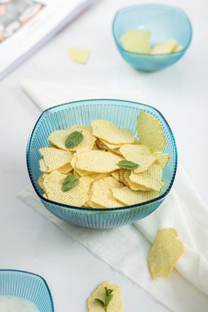 Akrilik Barok Aquamarin Orta Boy Kare Meyve & Salata Kasesi & Karıştırma Kabı / 1,5 Lt (CAM DEĞİLDİR)