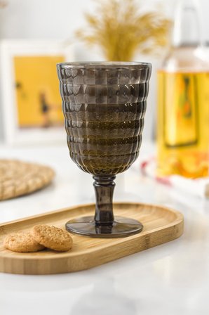 Allegra Füme Kadeh Bardak - 450 ml Tekli Akrilik Malzeme - Cam Değildir Kırılmaya Dayanıklı