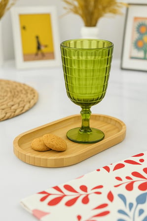 Allegra Koyu Yeşil Kadeh Bardak - 450 ml Tekli Akrilik Malzeme - Cam Değildir Kırılmaya Dayanıklı