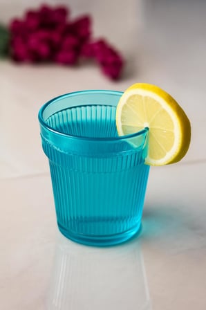 Akrilik Aquamarin 6'lı Kısa Bardak & Su Meşrubat Kahve Yanı Bardağı 300 ml ( Cam Değildir )
