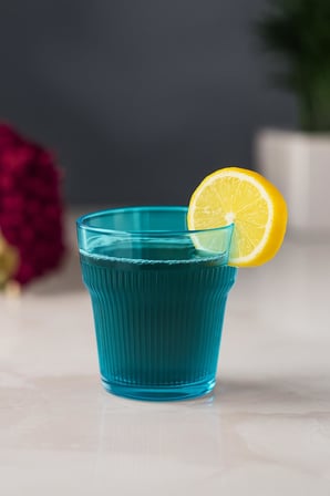 Akrilik Aquamarin 6'lı Kısa Bardak & Su Meşrubat Kahve Yanı Bardağı 300 ml ( Cam Değildir )