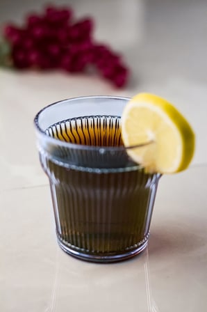 Akrilik Lacivert Tekli Kısa Bardak & Su Meşrubat Kahve Yanı Bardağı 300 ml ( Cam Değildir )