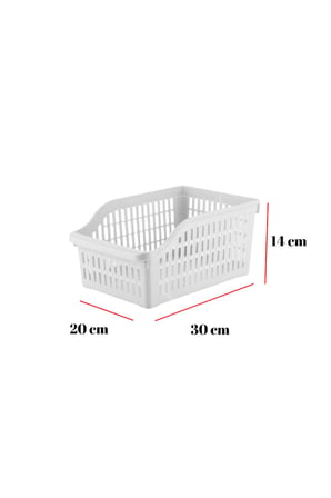 6’lı Buzdolabı Organizeri Düzenleyici Çok Amaçlı Dolap Düzenleyici Beyaz 12x30x14 cm