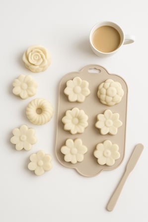 Silikon Kek ve Çikolata Kalıbı 6’lı Krem Renk Pasta Tatlı Muffin Kalıbı