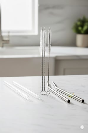 3?lü Paslanmaz Çelik Pipet Temizleme Fırçası Seti