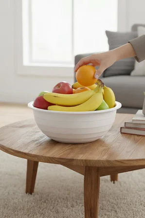 2,5 Lt Beyaz Akrilik Servis Kasesi & Karıştırma Kabı