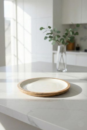Mango Agacı Pasta Tabağı & Sunum Tabağı 20 Cm Krem