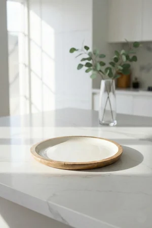 Mango Agacı Pasta Tabağı & Sunum Tabağı 20 Cm Krem