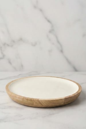 Mango Agacı Servis Tabağı & Sunum Tabağı 25 Cm Krem