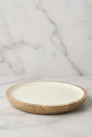 Mango Agacı Servis Tabağı & Sunum Tabağı 25 Cm Krem