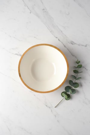 Mango Agacı Sunum Servis Kasesi & Dekoratif Kase 20 Cm Krem