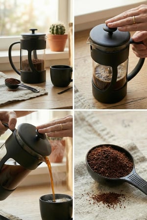 350 ml Borosilikat Cam French Press & Siyah Modern Kahve Ve Bitki Çayı Demleme Gereci