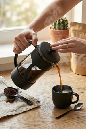 350 ml Borosilikat Cam French Press & Siyah Modern Kahve Ve Bitki Çayı Demleme Gereci