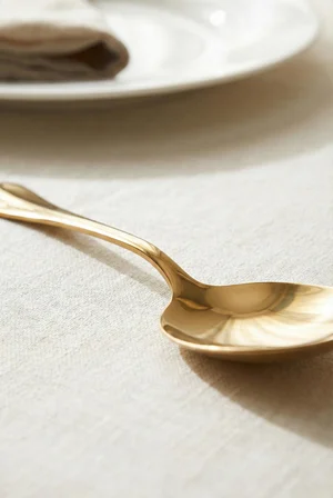 Gold Büyük Boy Paslanmaz Çelik Servis Kaşığı & Profesyonel Sunum Gereci 25 cm