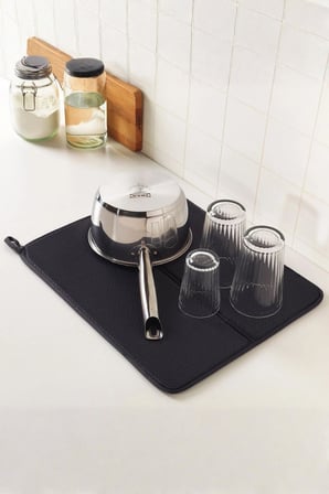 Siyah Renkli Ekstra Emici Bulaşık Kurutma Matı & Mutfak Tezgah Üstü Örtüsü (45x34 cm)