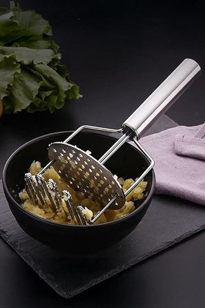 Paslanmaz Çelik Saplı Patates Ezici & Pratik Sebze Püresi Hazırlama Gereci (23 cm)