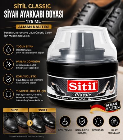 175 ML Siyah Ayakkabı Boyası Sünger Başlıklı Parlatıcı Krem | Deri Ayakkabı Bakım ve Koruyucu Bakım Kremi