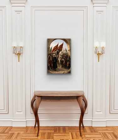 Fatih Sultan Mehmet İstanbul'un Fethi Kanvas Tablo 20x30 CM