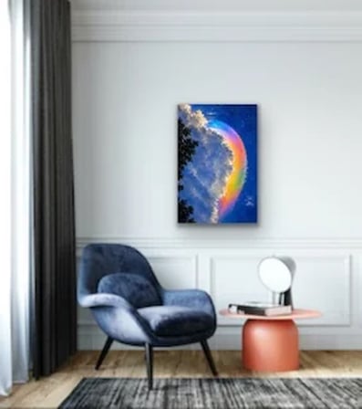 Gökkuşağı Bulutu Kanvas Tablo 20X30 CM
