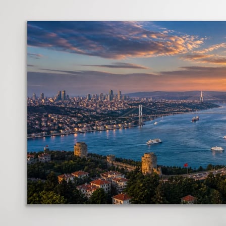 3 Boğaz Manzaralı İstanbul Kanvas Tablo 40X80 CM