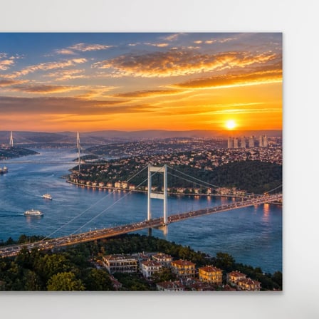 3 Boğaz Manzaralı İstanbul Kanvas Tablo 40X80 CM