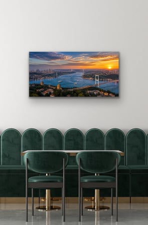 3 Boğaz Manzaralı İstanbul Kanvas Tablo 40X80 CM
