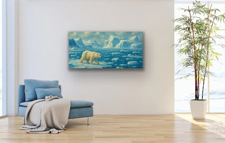 Yalnız Kutup Ayısı Kanvas Tablo 60x120cm