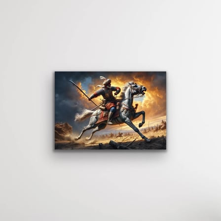 Atlı Osmanlı Askeri Kanvas Tablo 70x100cm