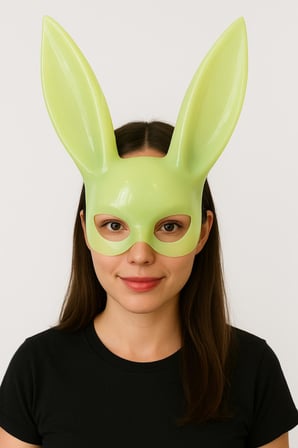 Karanlıkta Parlayan Fosforlu Tavşan Maskesi ? Glow Bunny Masquerade Maske (32x22 cm)