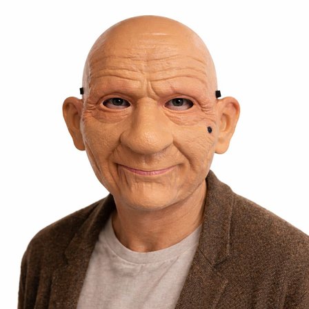 Gerçekçi Yaşlı Adam Maskesi – Lateks Görünümlü Plastik Korku Maskesi