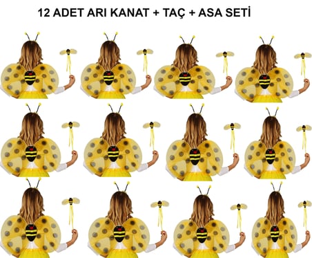 Okul Gösterileri için 12'li Arı Kanadı Seti - Etkinlik Kanatları