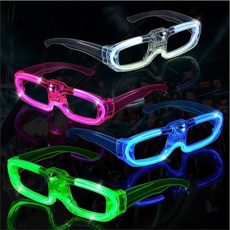 Beyaz LED Işıklı Parti Gözlüğü 3 Modlu – Glow & Gece Eğlence Gözlüğü