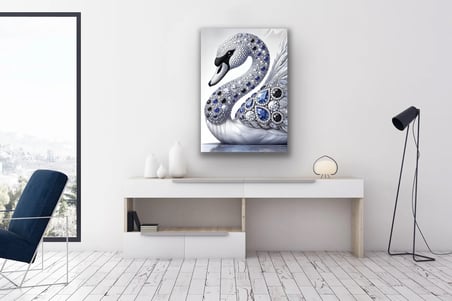 Elmaslı Kuğu Kanvas Tablo 70x100cm