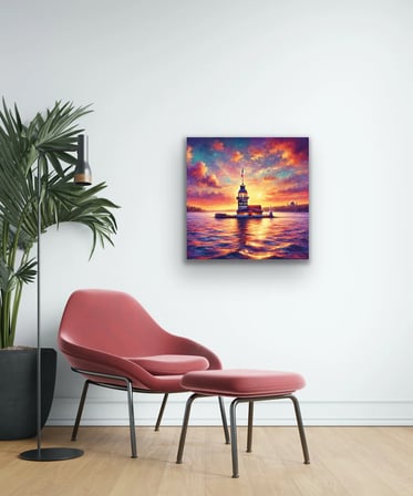 Kız Kulesi Kanvas Tablo 90x90cm