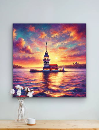 Kız Kulesi Kanvas Tablo 90x90cm