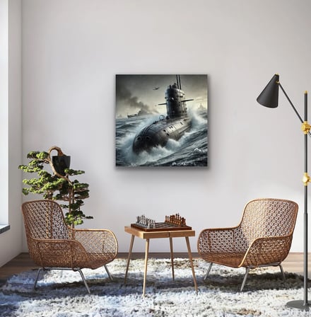 Denizaltı Kanvas Tablo 90x90cm