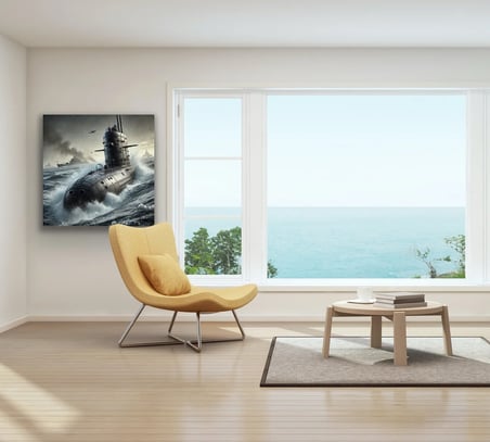 Denizaltı Kanvas Tablo 90x90cm