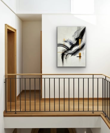 Siyah Gold Soyut Kanvas Tablo 70x100cm