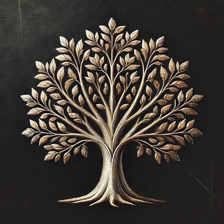 Bronz Ağaç Kanvas Tablo 60x60cm